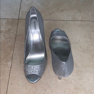 Sparkly Silver Heels
